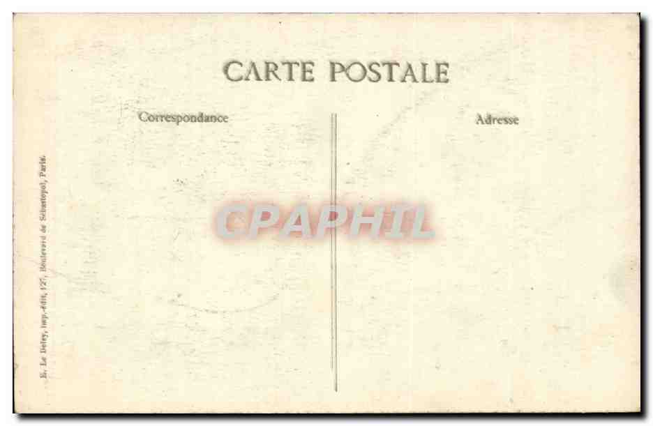 Paris CPA Les zeppelins sur Paris Crimes odieux des boches Effet de bombe (cordonnerie) Rue des Maronettes ? — Rückseite