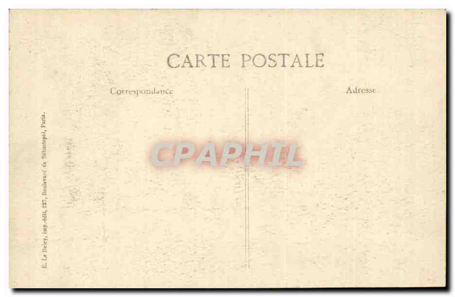 Paris CPA Les zeppelins sur Paris Crimes odieux des boches La maison du brigadier Bidault rue du Borego Paris 20eme — Rückseite