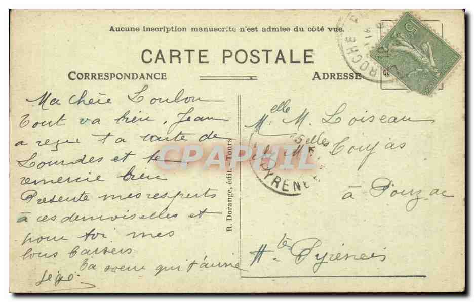 Station thermale de la Roche-Posay (Vienne) — Le Pont sur la Creuse et la route de Preuilly — Verso