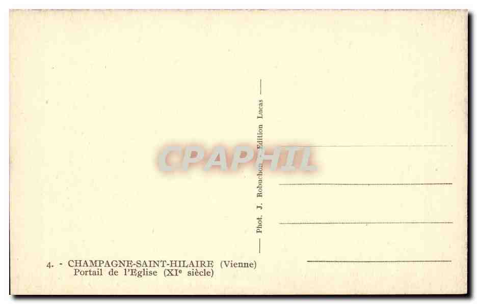 Champagne Saint Hilaire CPA Portail de l'eglise — Rückseite