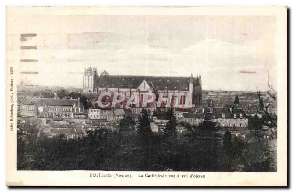 Poitiers (Vienne) — La Cathédrale vue à vol d'oiseau — Jules Robachon, phot., Poitiers - 1258