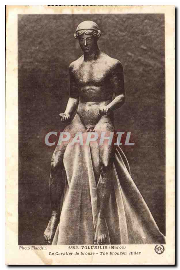 Maroc Volubilis CPA Le cavalier de bronze