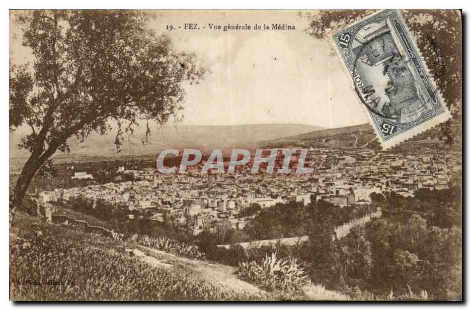 Maroc Fez CPA Vue generale de la Medina