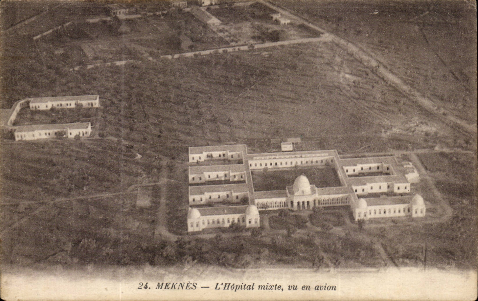Maroc Meknes CPA L'hopital mixte vu en avion