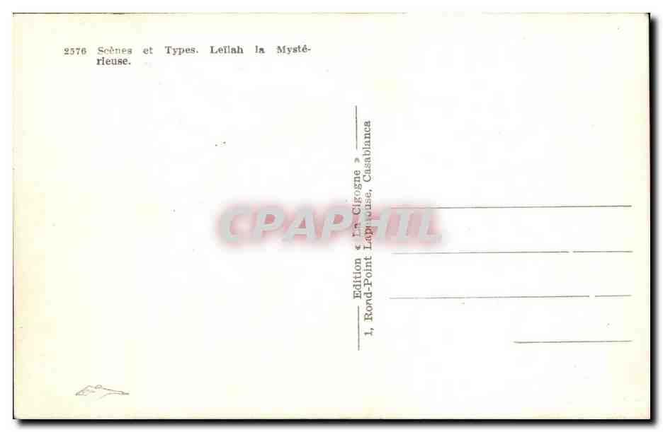 Maroc Scenes et types Lellah la mysterieuse CPA  — Back