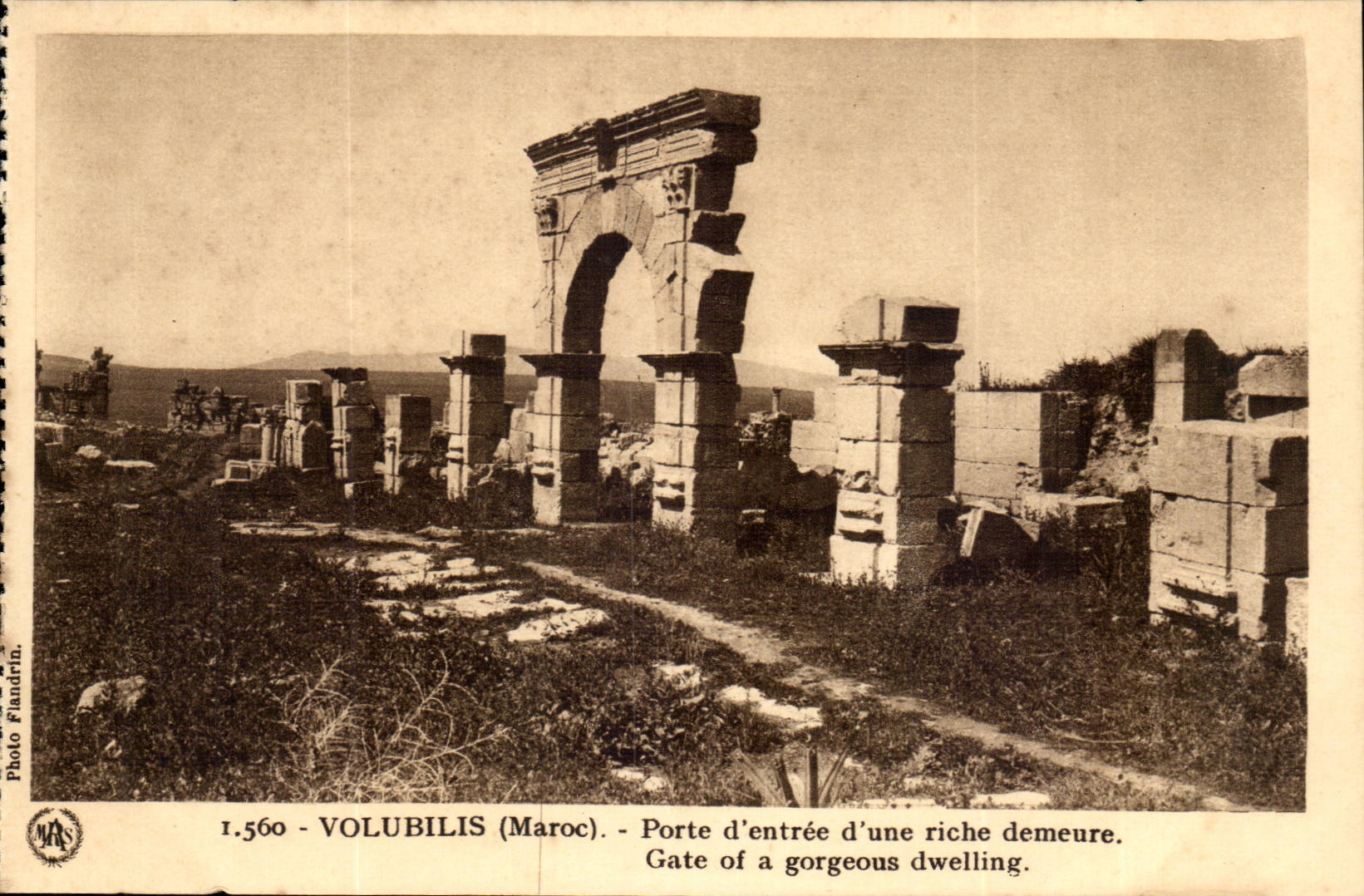 Maroc Volubilis CPA Porte d'entree d'une riche demeure