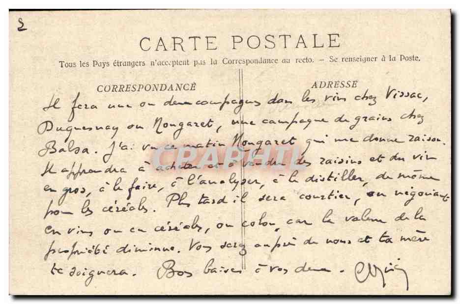 Marseille CPA L'eglise St vincent de Paul (les reformes) — Verso