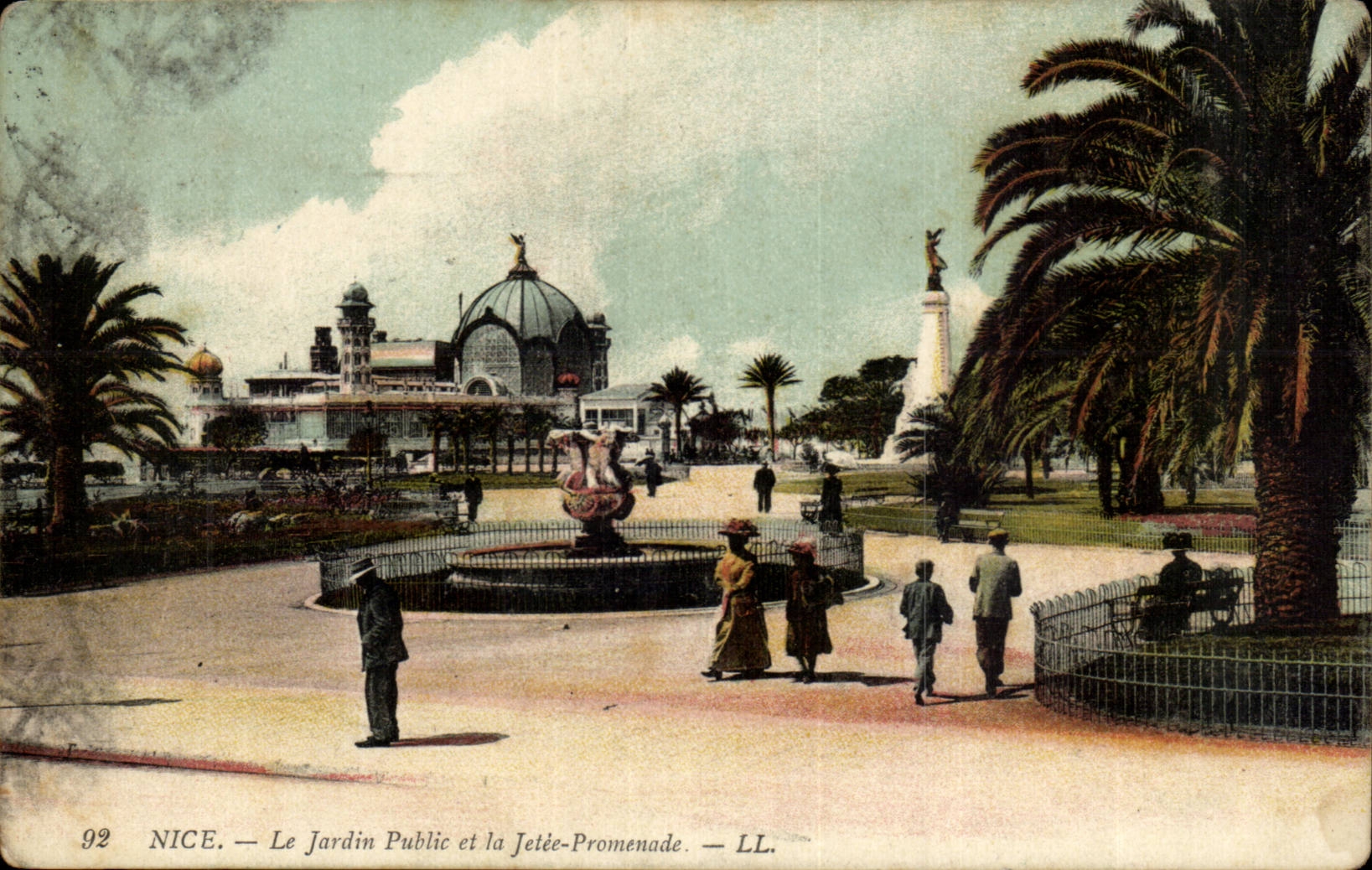 Nice CPA Le jardin public et la jetee promenade