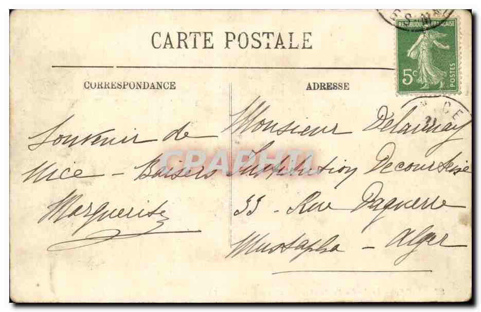 Nice CPA Le jardin public et la jetee promenade — Rückseite