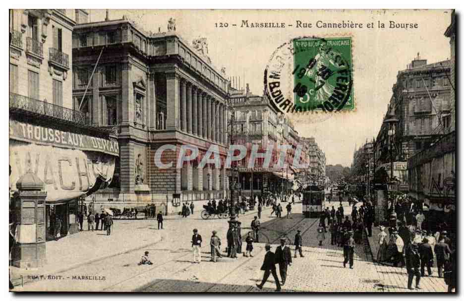 Marseille - Rue Cannebière et la Bourse — Ruat Edit. - Marseille, n°120