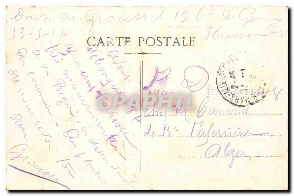MARSEILLE - La Cathédrale — vue du port avec bateaux et sacs de marchandises — éditeur inconnu — Verso