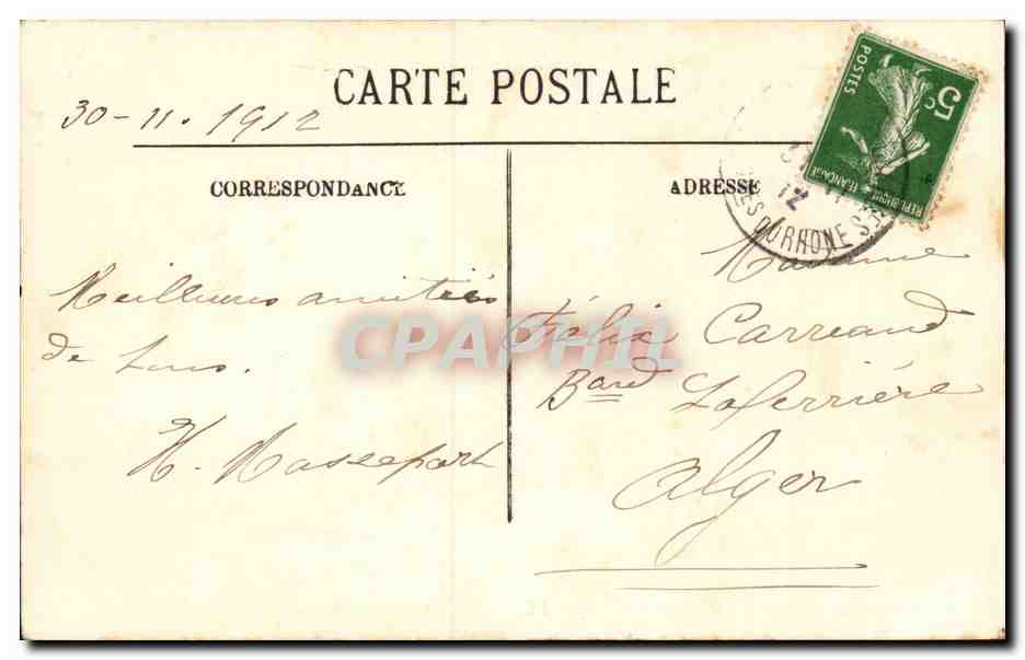 Marseille CPA Notre DAme de la Garde — Verso
