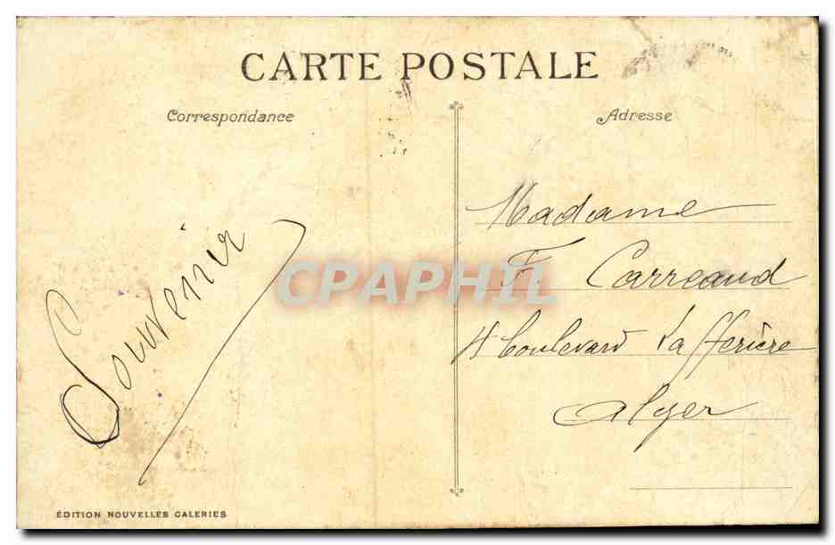Marseille CPA La place CAstellane et la fontaine Cantini — Verso