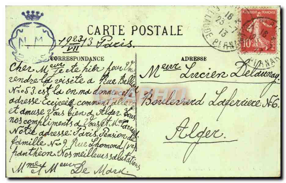 Paris CPA La fontaine de CArpeaux (Luxembourg) — Rückseite
