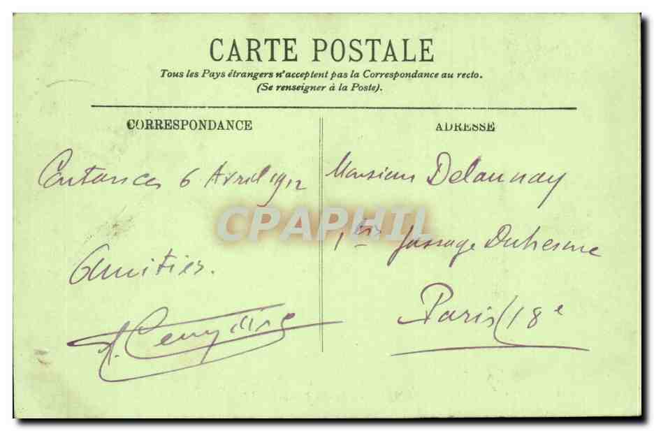 Coutances CPA Le musee et entree du jardin public — Rückseite