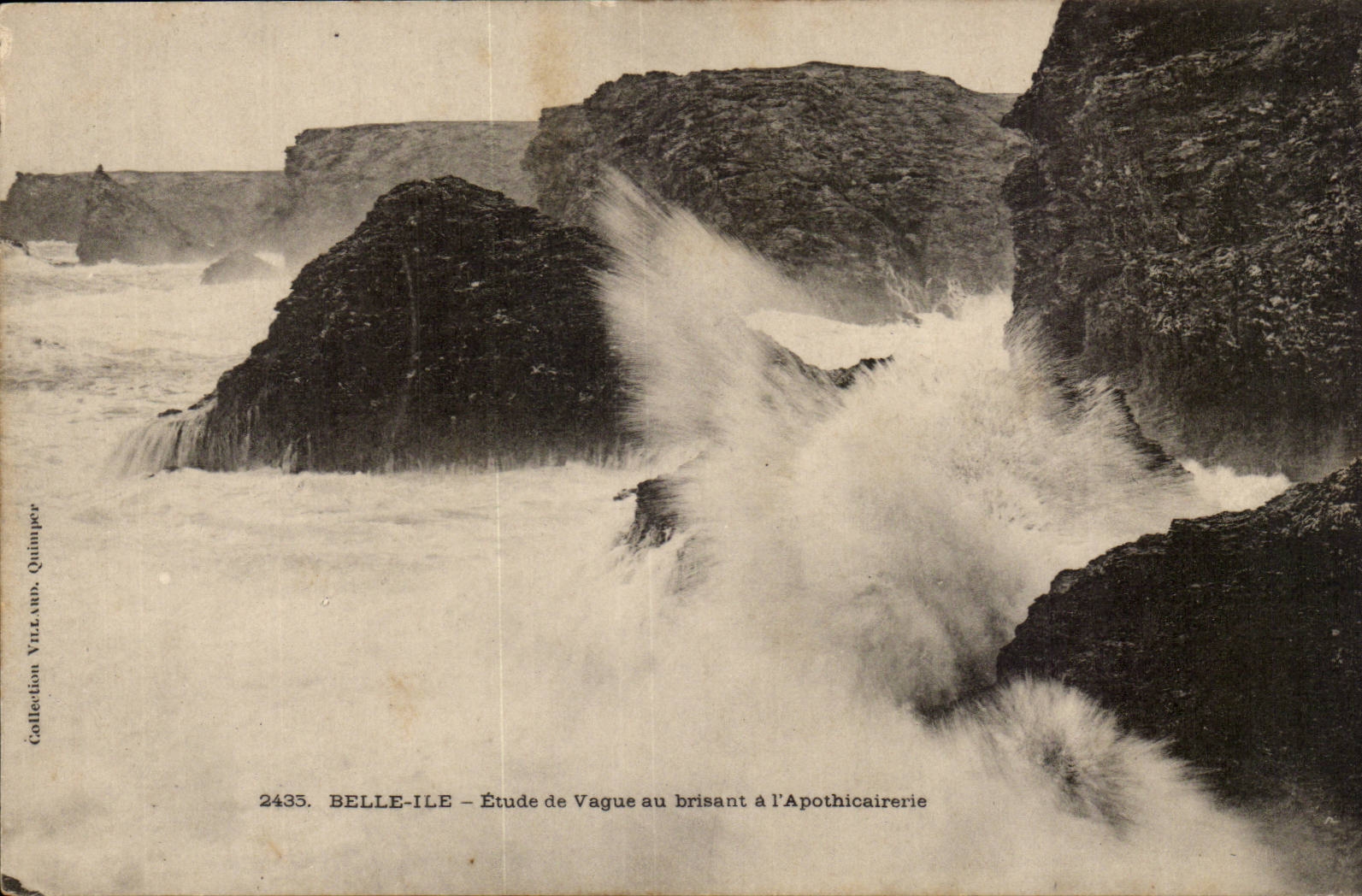 Belle-Île — Étude de vague au brisant à l'apothicaire — Collection Villann, Quimper, n° 2435