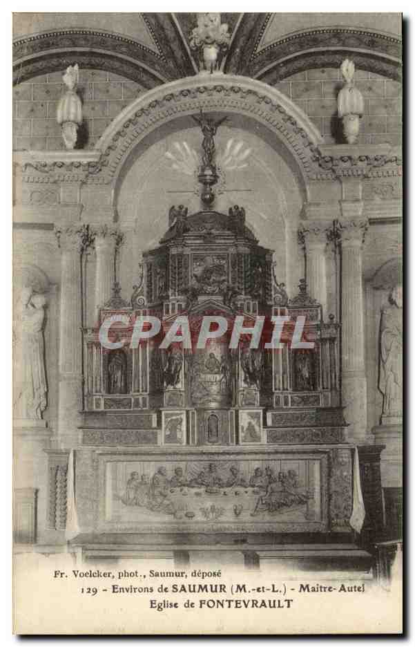 CPA Environs de Saumur Maitre autel Eglise de Fontevrault