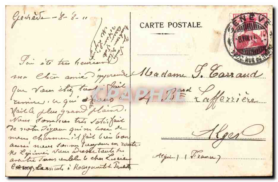 Suisse CPA Lac leman a Clarens — Rückseite