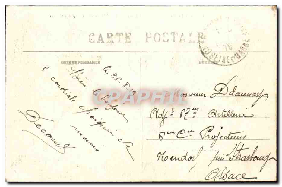 Palais de Fontainebleau — Le Château et l'Étang des Carpes — Collection Artistique L. N. — Verso