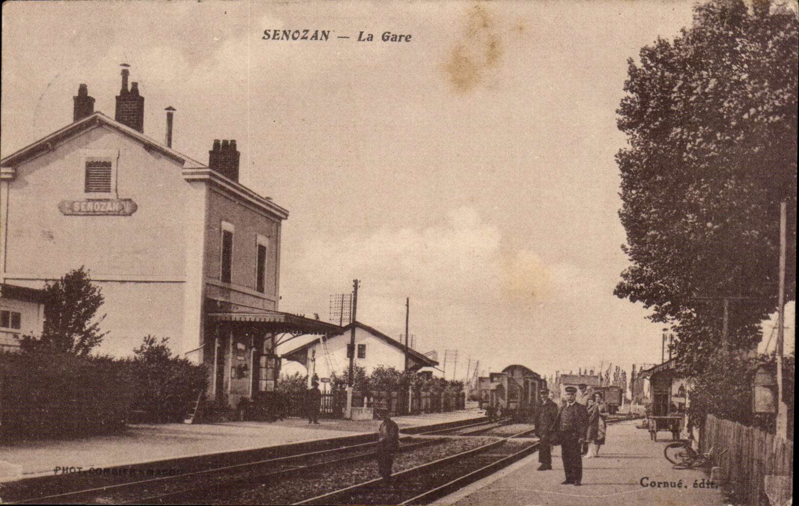 Senozan CPA La gare (train) (saone et loire) TOP