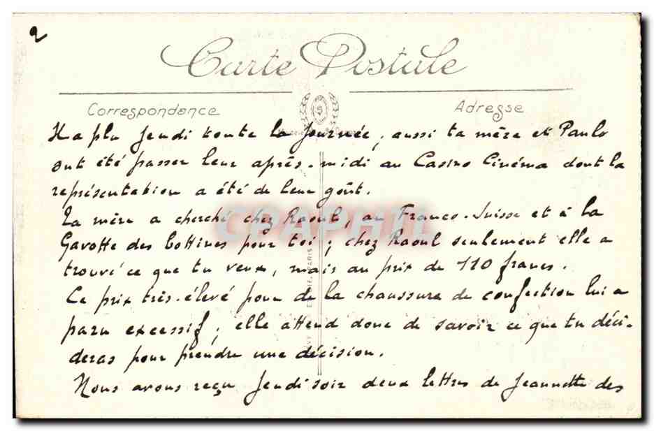 Chartres CPA Monument des enfants d'Eure et Loir morts pour la France — Rückseite