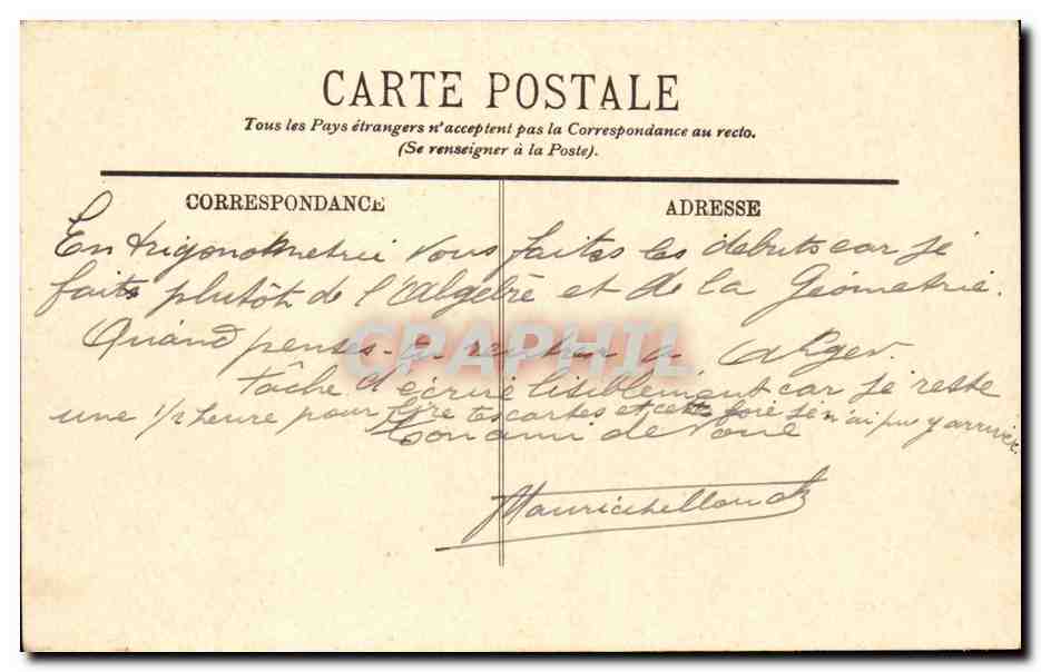 Algerie Alger CPA Notre DAme d'aFrique — Rückseite