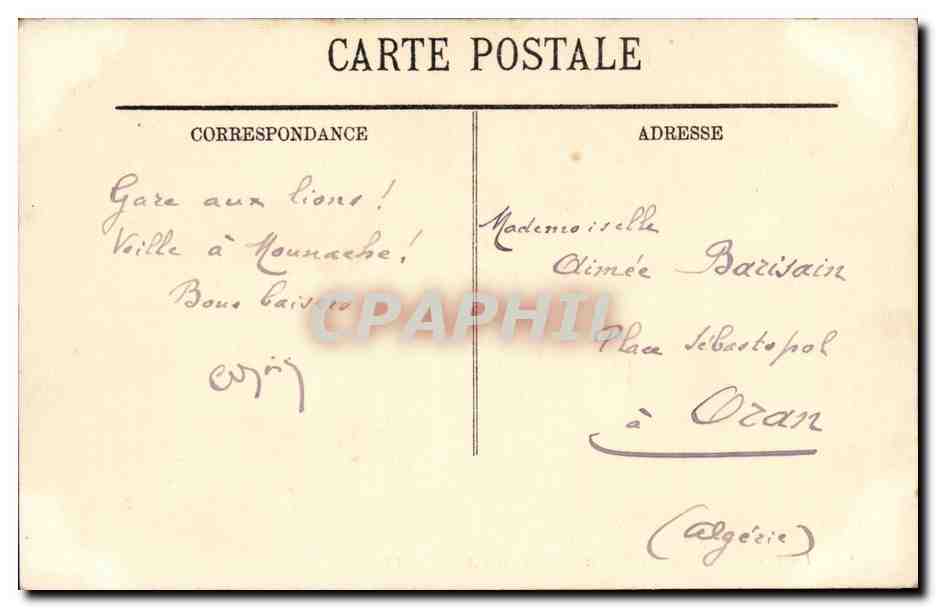 Vichy CPA Le nouveau parc et les bords de l'Allier — Verso