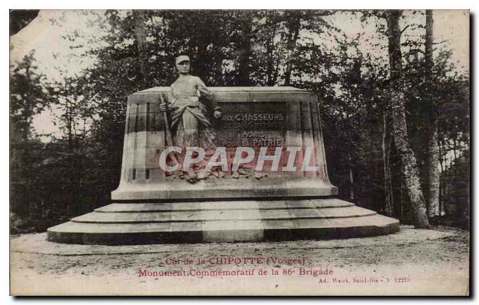 Au col de la Chipotte CPA Monument commemoratif de la 86eme brigade