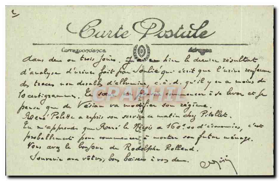 Vittel CPA L'heure du the au parc — Rückseite