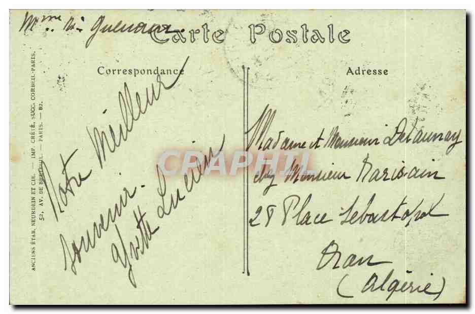 Paris CPA La rue Soufflot et le Pantheon — Rückseite