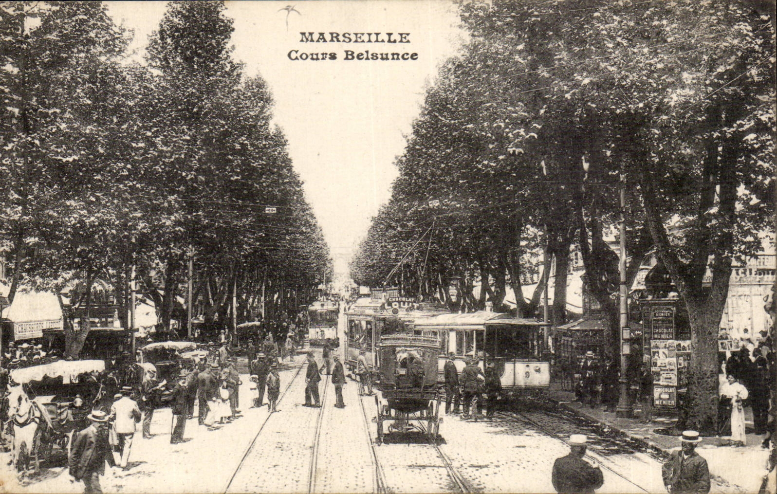 Marseille — Cours Belsunce — vue avec tramway et piétons