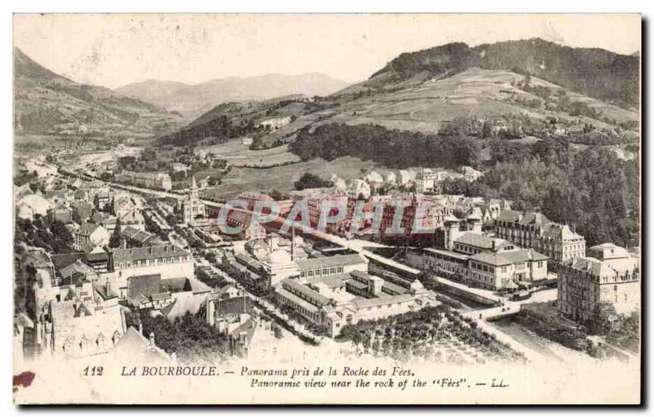La Bourboule CPA Panorama pris de la Roche des Fees 