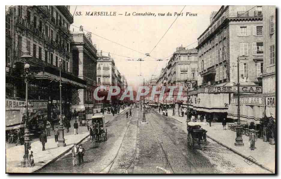 Marseille CPA La CAnnebiere Vue du Port Vieux