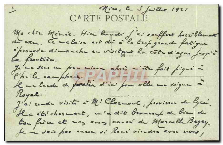 Marseille CPA La passe du vieux port — Rückseite