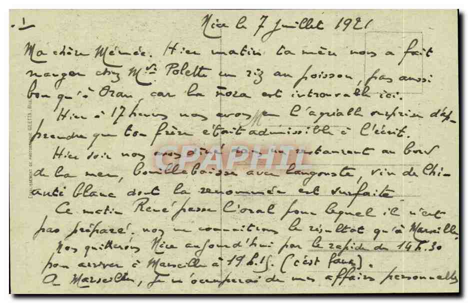 Entrée de l'Italie — Frontière de la France et d'Italie au Pont Saint-Louis — Édition Monetti — Reverso