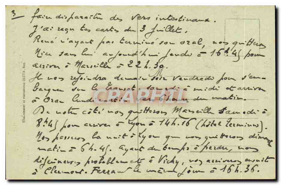 GRimaldi CPA Italia Ricordo del Ponte San Luigi  — Rückseite