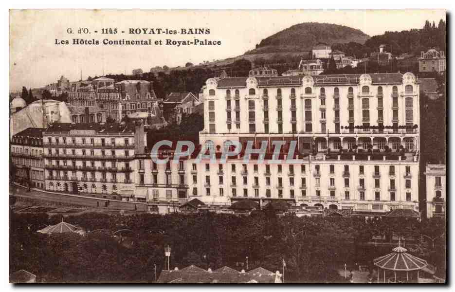 Royat CPA les hotels continental et Royat Palace