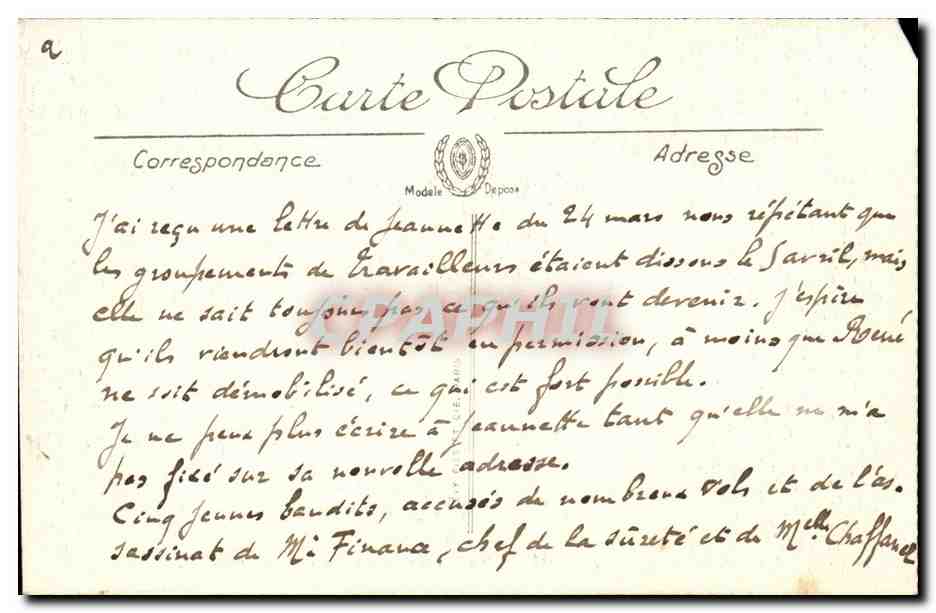 Chartres CPA Place des Epars — Verso