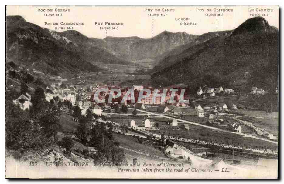 Le Mont Dore CPA Panorama de la route de Clermont
