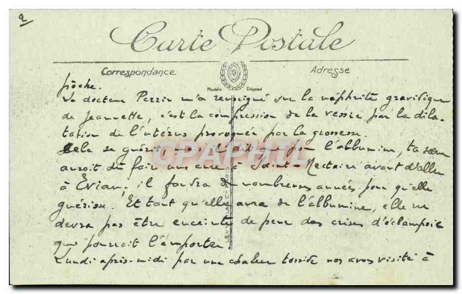 La Bourboule CPA Vue du plateau de Charlanne — Rückseite