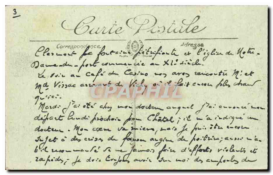 environs du Mont Dore CPA Le Puy de saacy et l'entree des gorges de l'enfer (vaches) — Verso