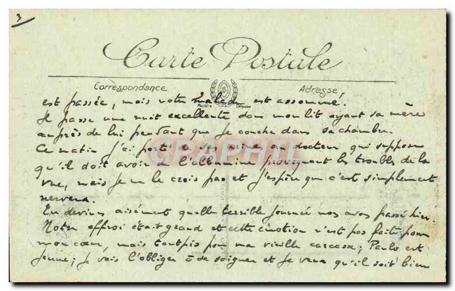 Le Mont Dore CPA La Dordogne et le Puy Gros — Verso