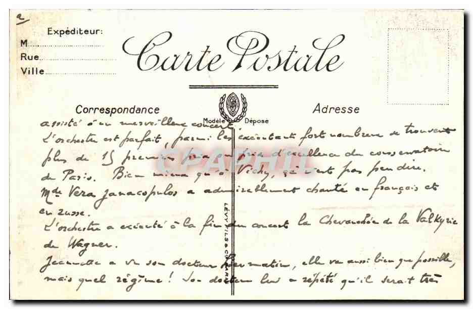 Evian les Bains CPA Le grand hotel d'Evian — Verso