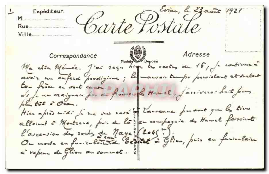 ÉVIAN-LES-BAINS — La Jèlée et la Ville — LL — Verso