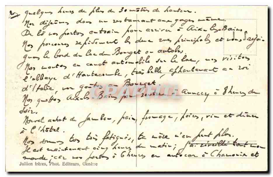 Aix les Bains cPA Etablissement thermal — Verso