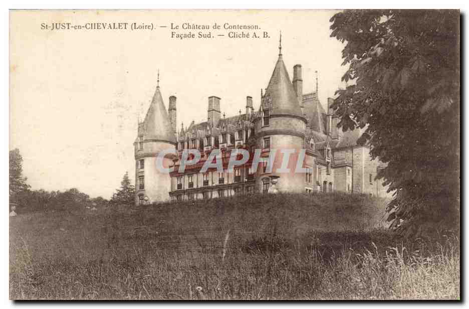St Just en Chevalet CPA Le chateau de Contenson Facade sud 