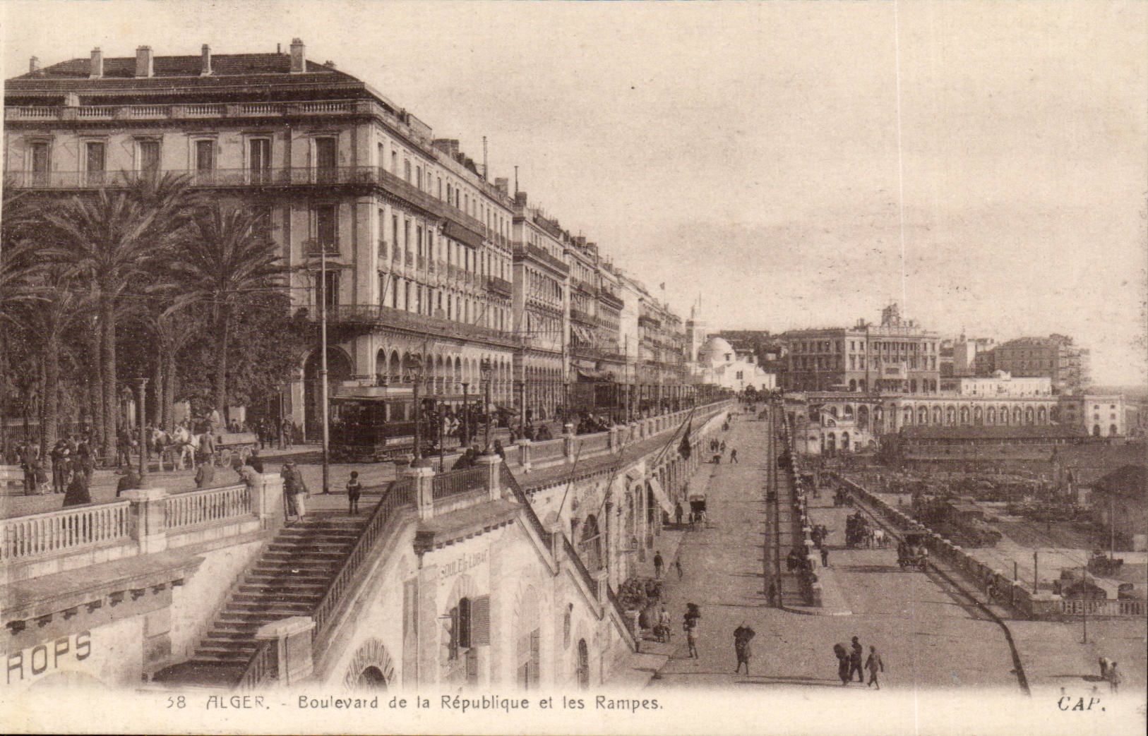 Algerie Alger CPA Boulevard de la Republique et les rampes