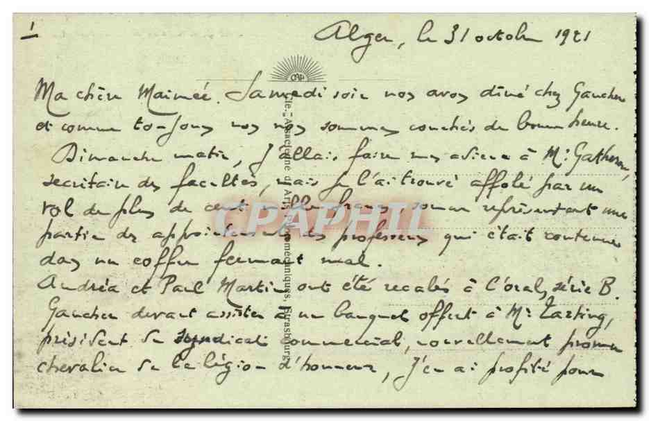 Alger - La Cathédrale et le Palais du Gouverneur — CAP, n°49 — Rückseite