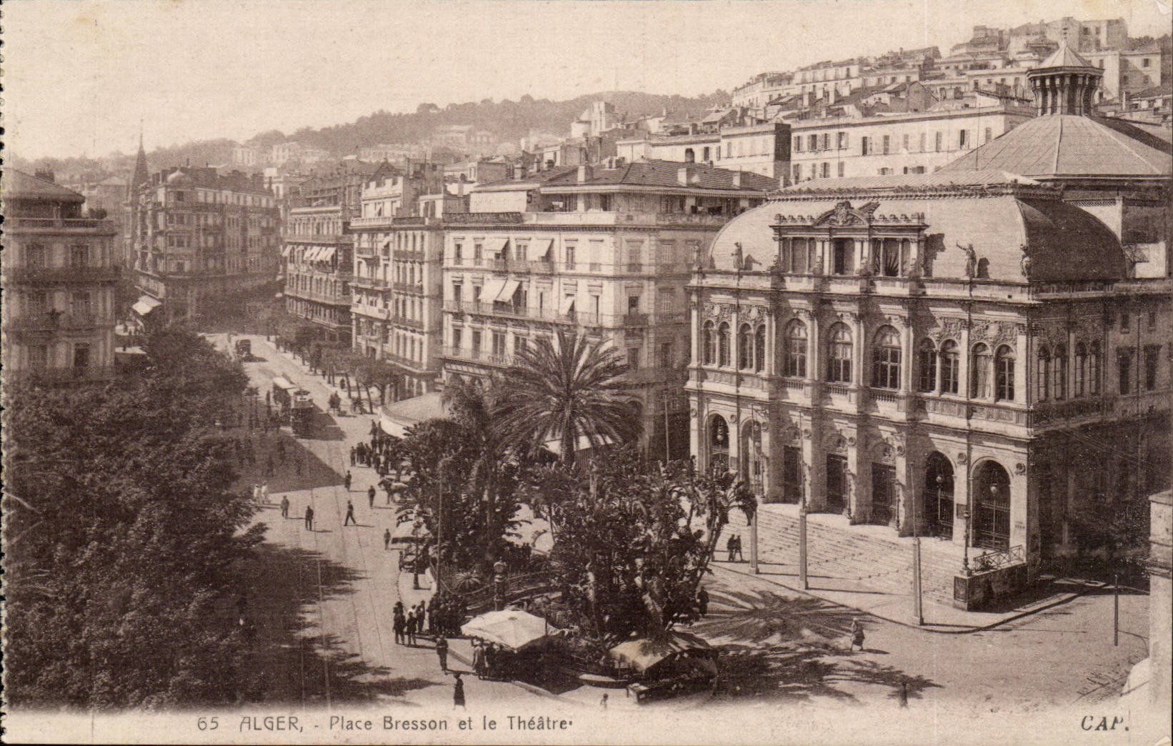 Algerie Alger CPA Place Besson et le theatre