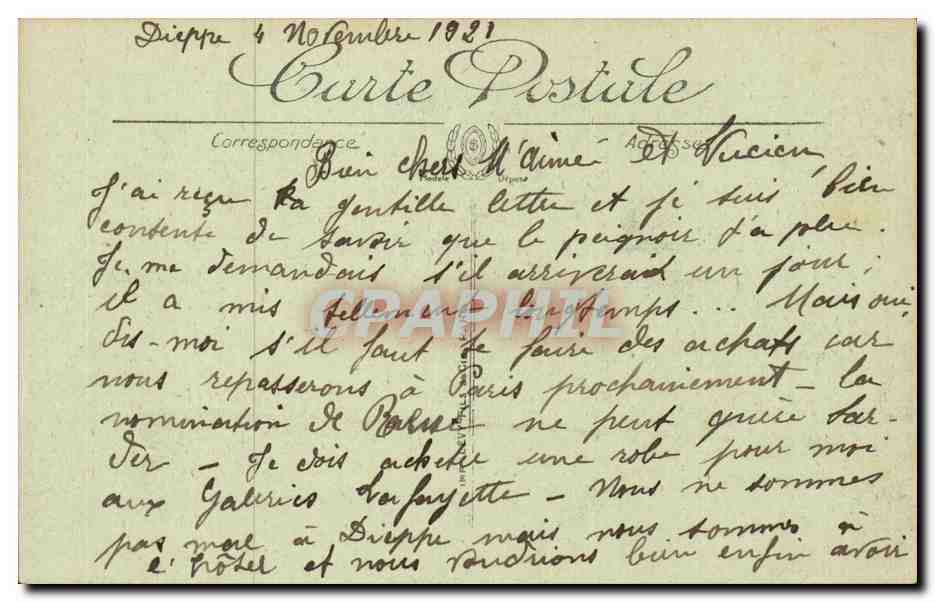 Dieppe CPA Les Tourelles et le chateau — Rückseite